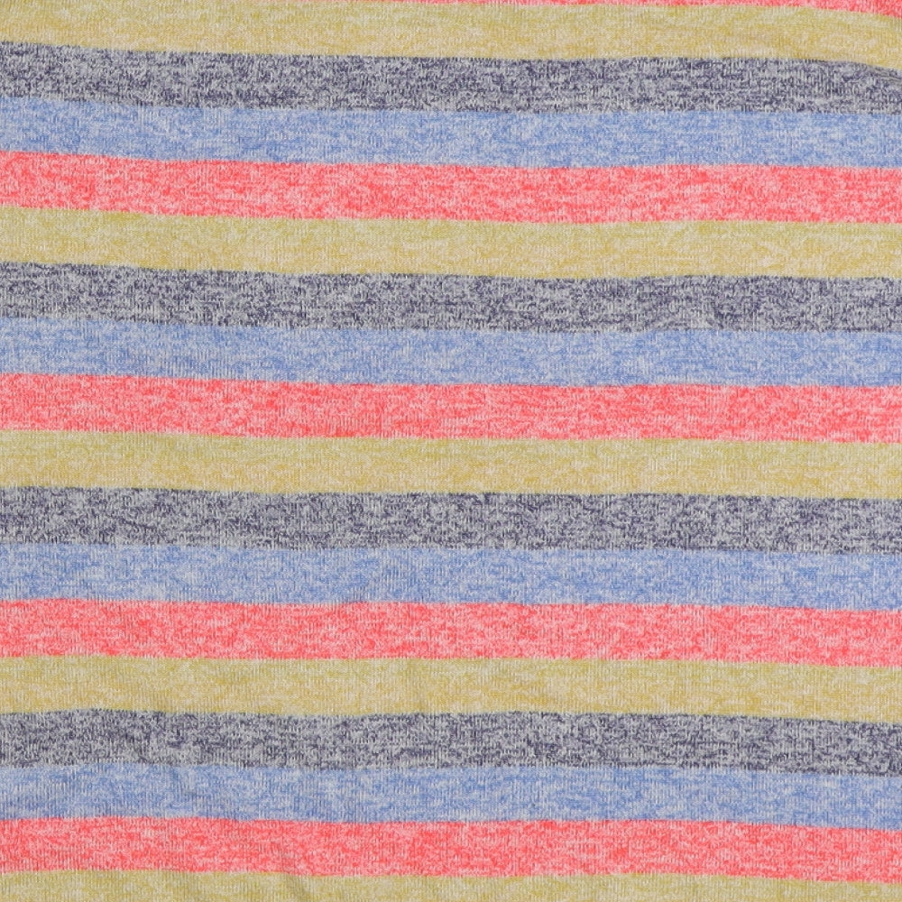 Nutmeg Womens Multicoloured Round Neck Striped Viscose Pullover Jumper Size 12