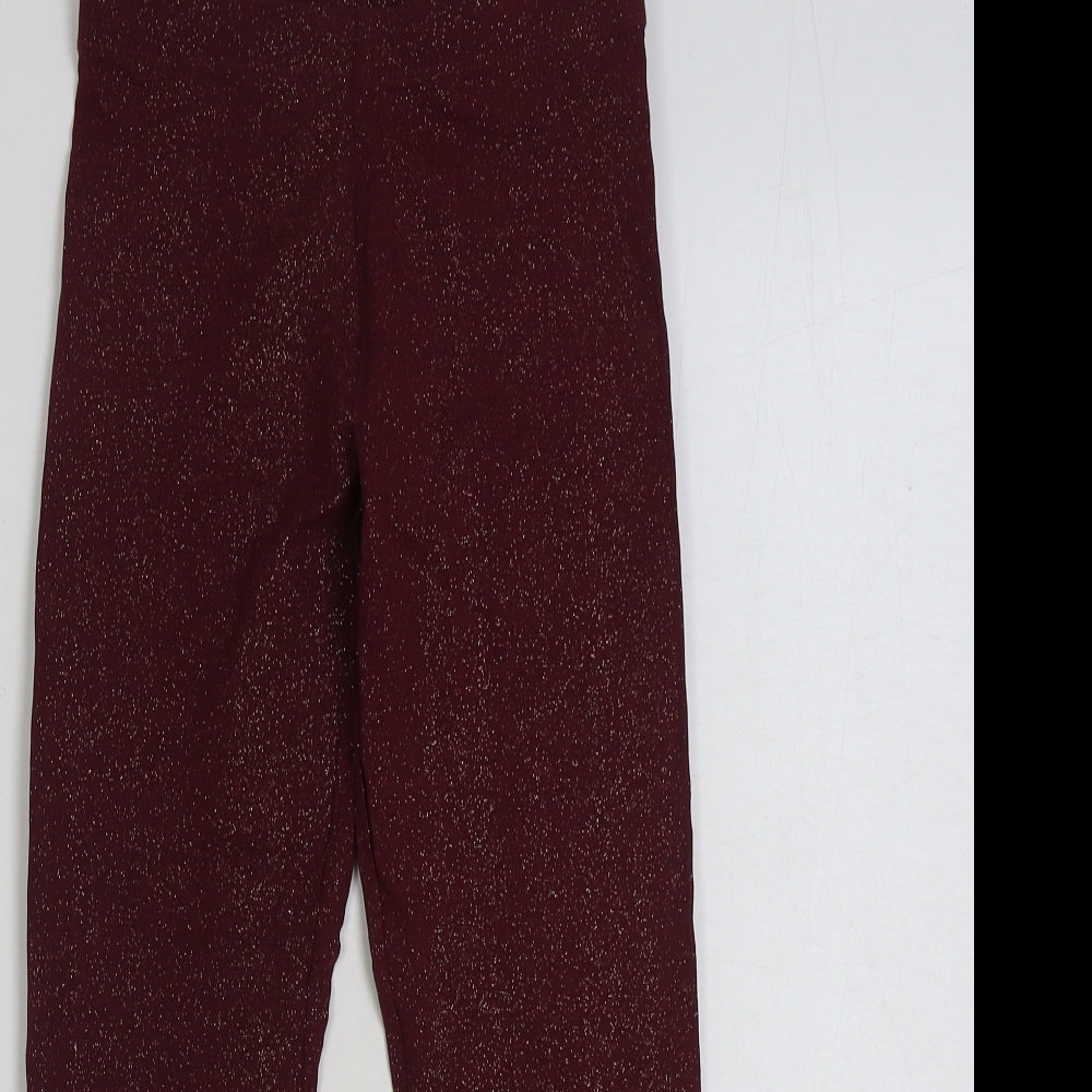 TU Girls Red Cotton Jegging Trousers Size 10-11 Years Regular Pullover