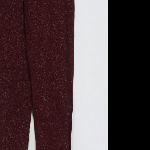 TU Girls Red Cotton Jegging Trousers Size 10-11 Years Regular Pullover