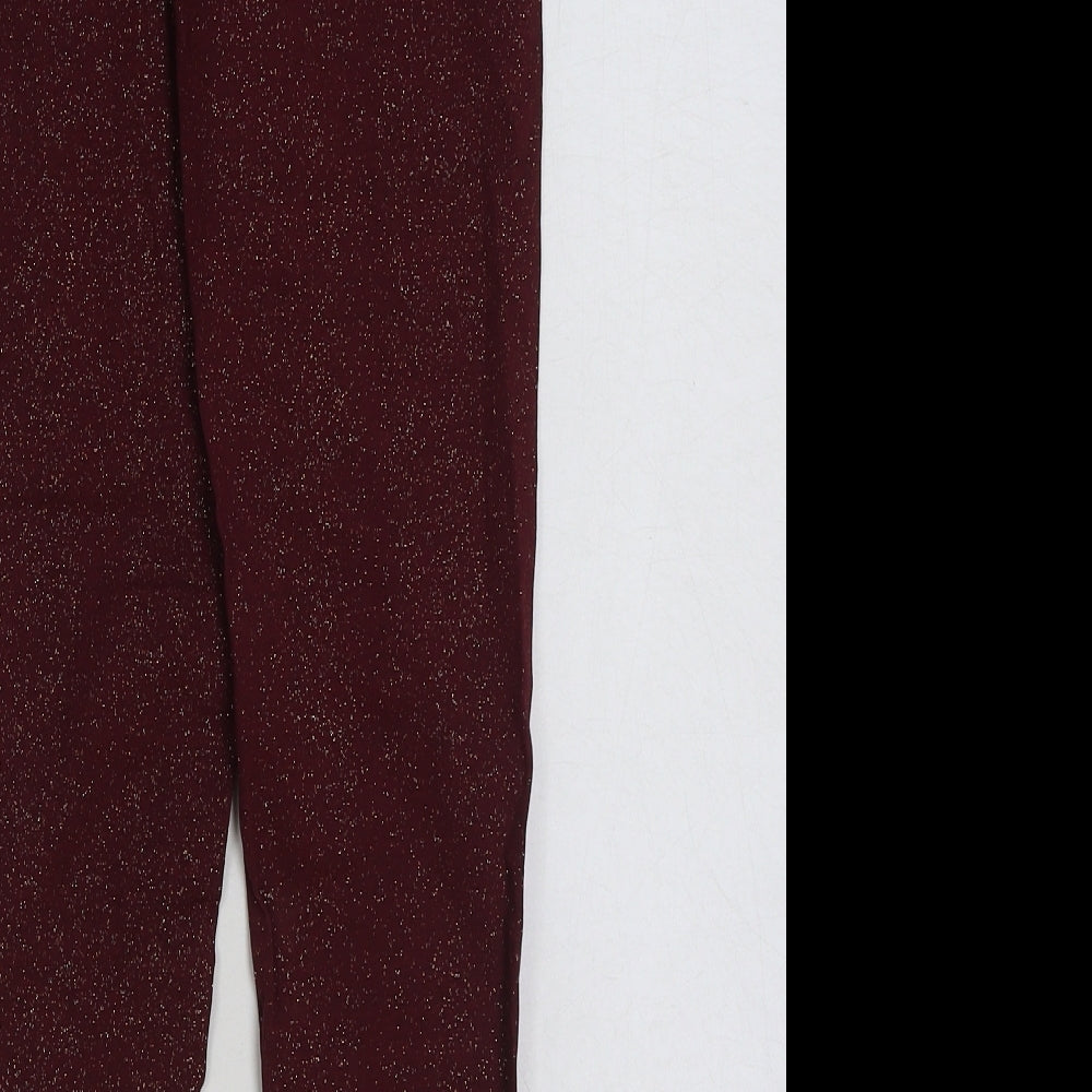 TU Girls Red Cotton Jegging Trousers Size 10-11 Years Regular Pullover