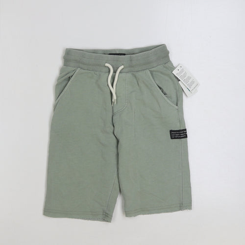 Primark Boys Green Cotton Sweat Shorts Size 8-9 Years Regular Drawstring