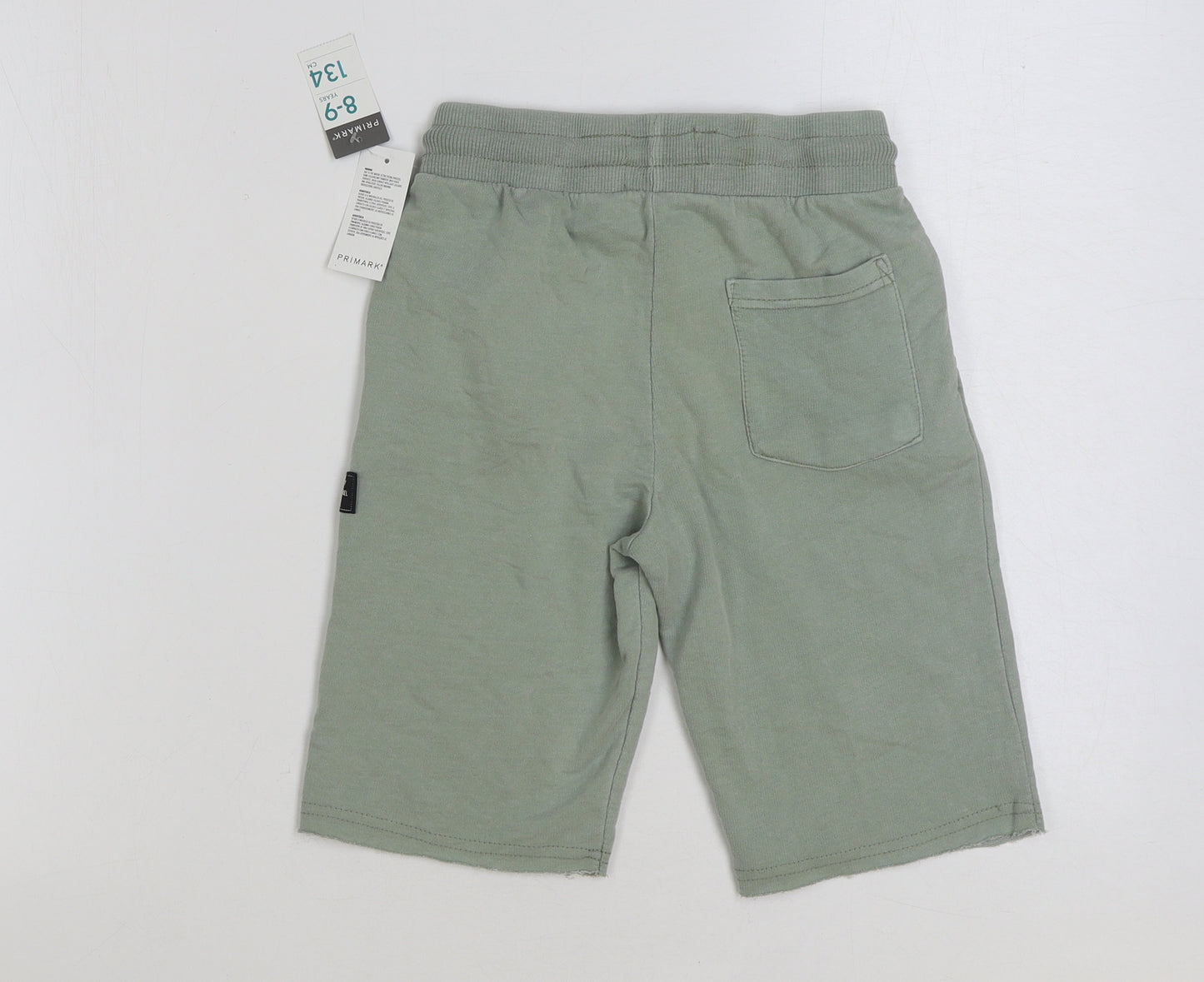 Primark Boys Green Cotton Sweat Shorts Size 8-9 Years Regular Drawstring