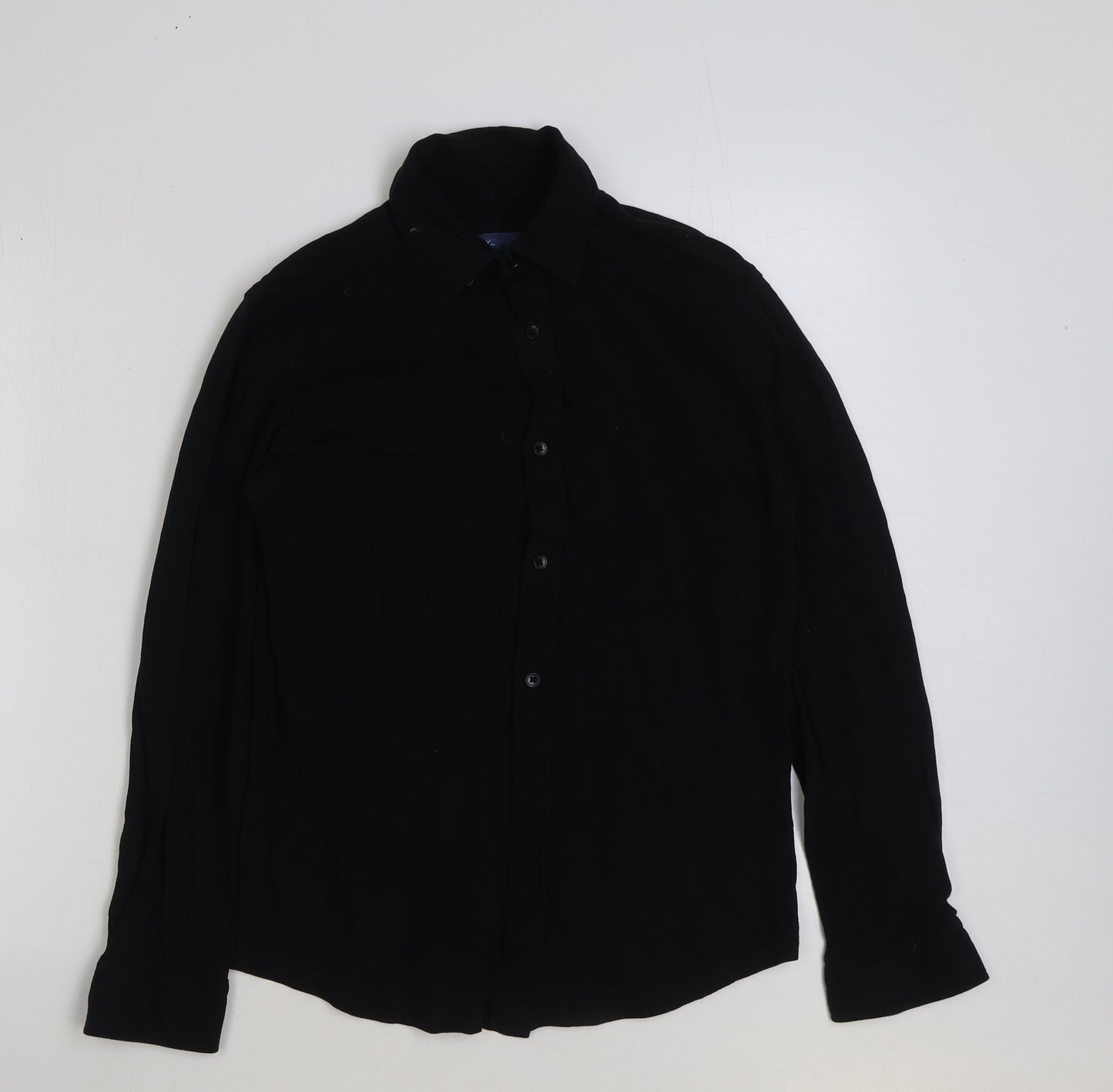 Matalan Mens Black Cotton T-Shirt Size S Collared