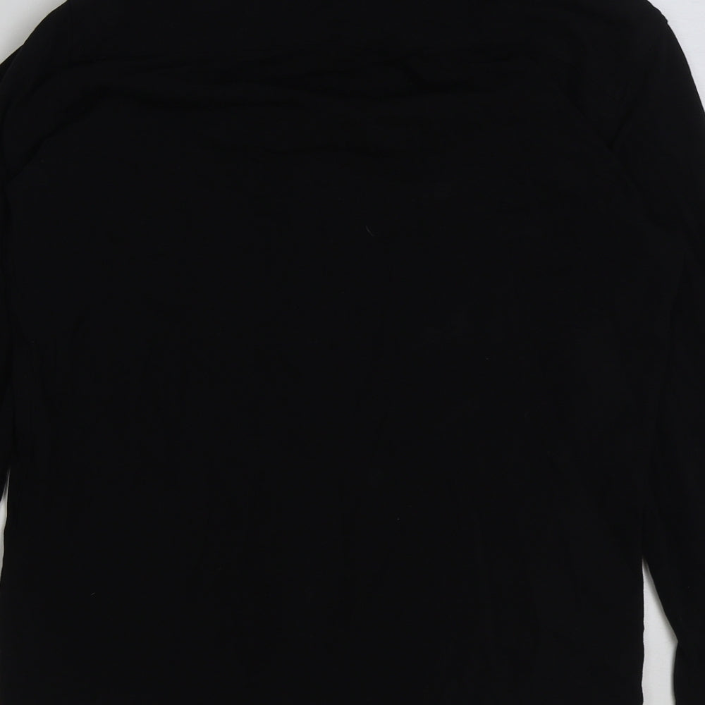 Matalan Mens Black Cotton T-Shirt Size S Collared