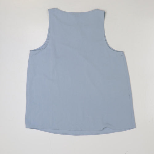 Primark Womens Blue Polyester Basic Blouse Size 16 Round Neck
