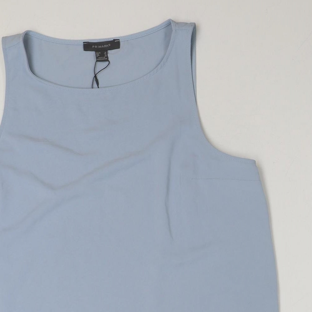 Primark Womens Blue Polyester Basic Blouse Size 16 Round Neck