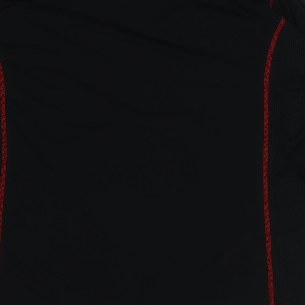 Skin 360 Mens Black Polyester Basic T-Shirt Size L Round Neck Pullover