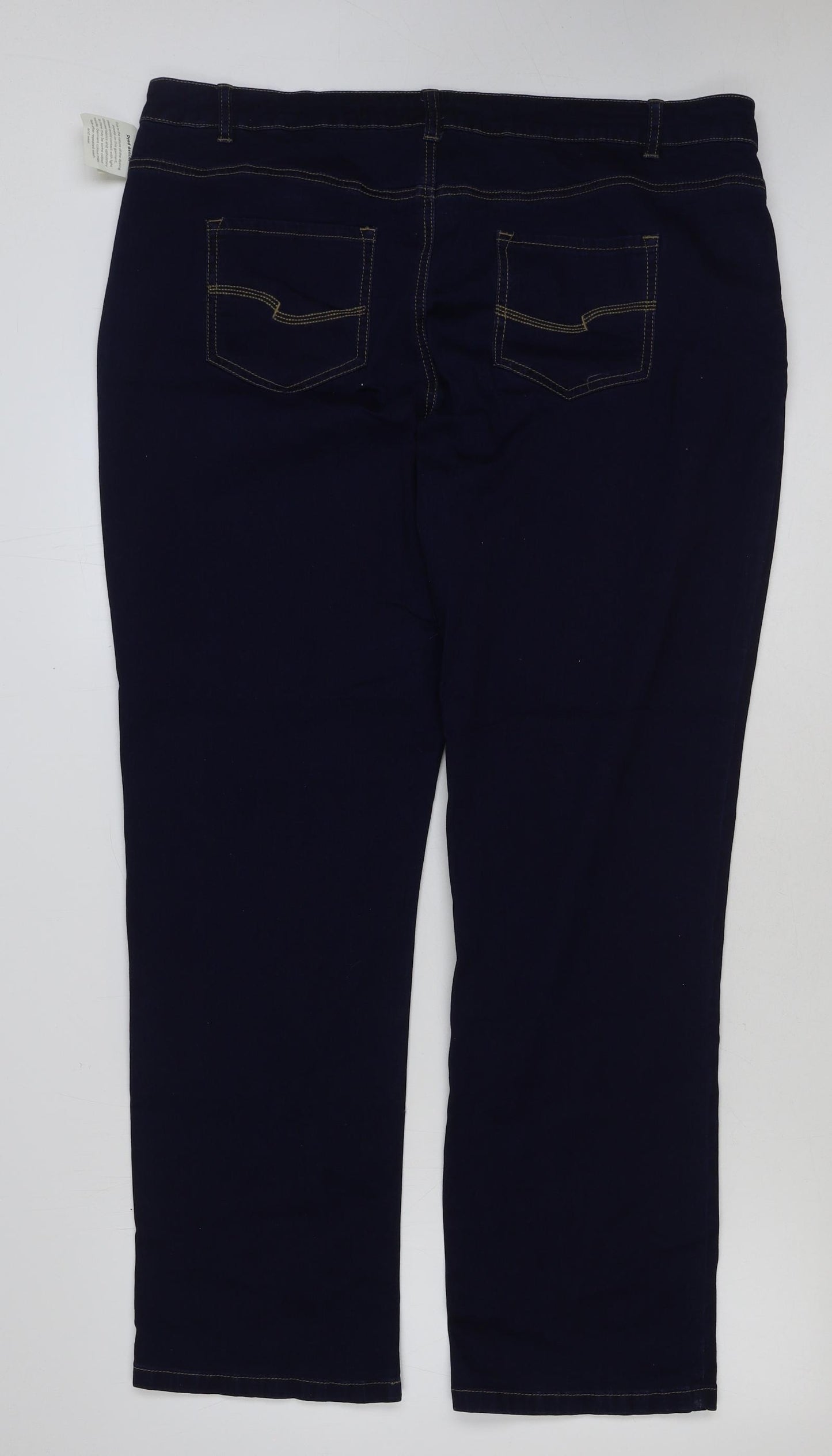 TU Womens Blue Cotton Straight Jeans Size 20 L32 in Regular Button