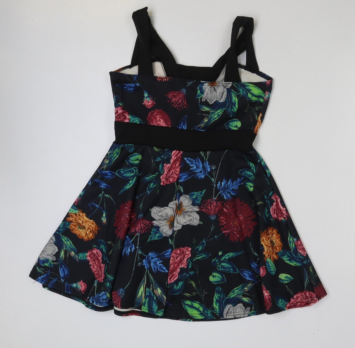 MissLook Womens Multicoloured Floral Polyester A-Line Size 12 V-Neck Pullover