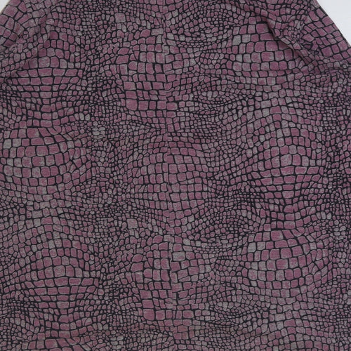 Cherry Couture Womens Pink Animal Print Polyester Basic T-Shirt Size S Round Neck