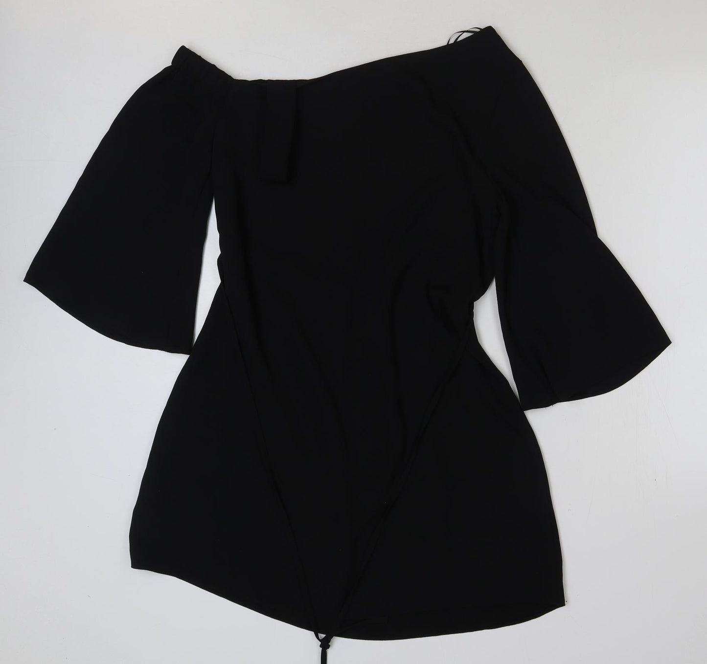 Papaya Womens Black Polyester A-Line Size 12 One Shoulder Pullover