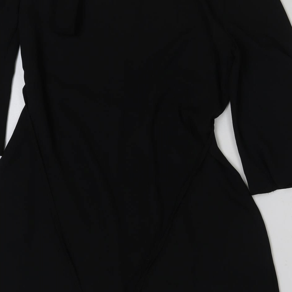 Papaya Womens Black Polyester A-Line Size 12 One Shoulder Pullover