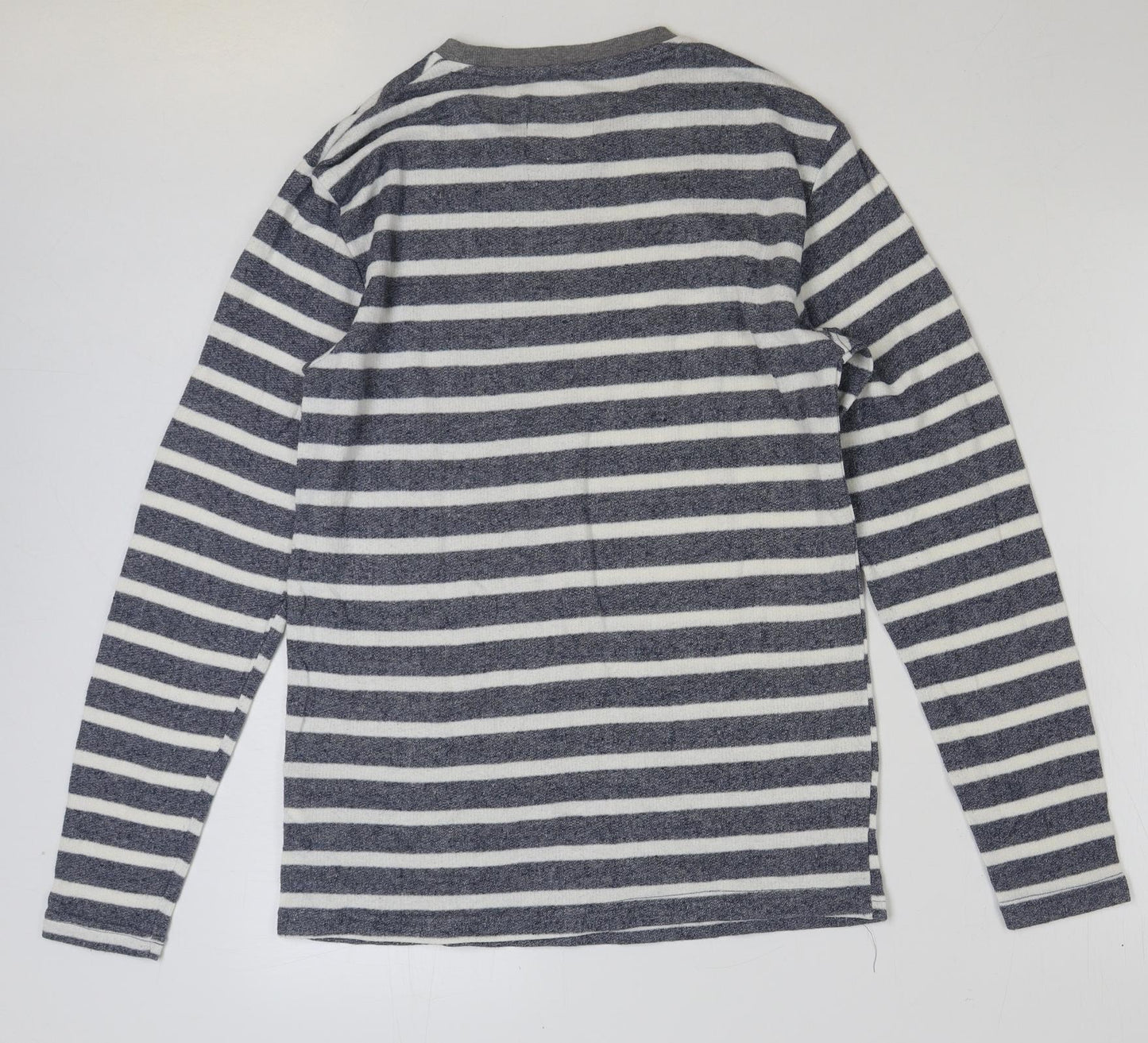 Primark Mens Blue Striped Polyester Pullover Sweatshirt Size S