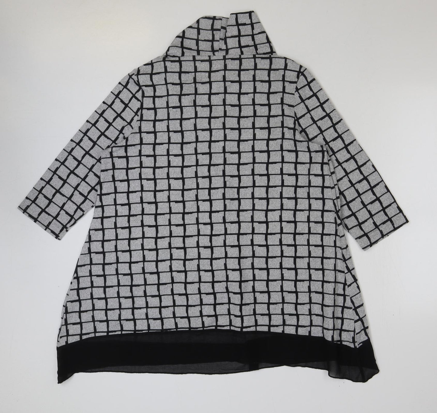 Epilogue Womens Grey Check Polyester Pullover Sweatshirt Size 20 Pullover