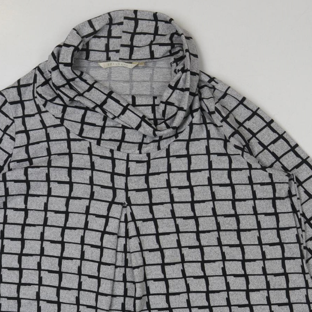 Epilogue Womens Grey Check Polyester Pullover Sweatshirt Size 20 Pullover