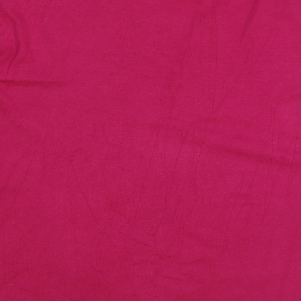 Afibel Womens Pink Polyester Basic T-Shirt Size 14 Round Neck