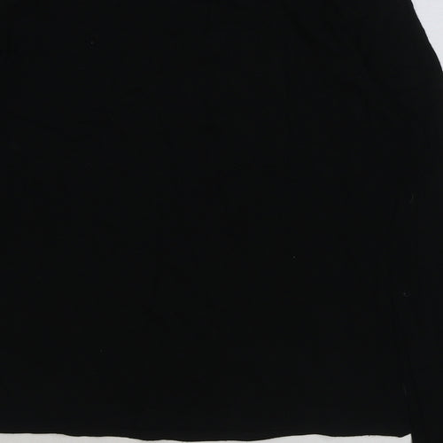Yessica Womens Black Viscose Basic T-Shirt Size 16 V-Neck