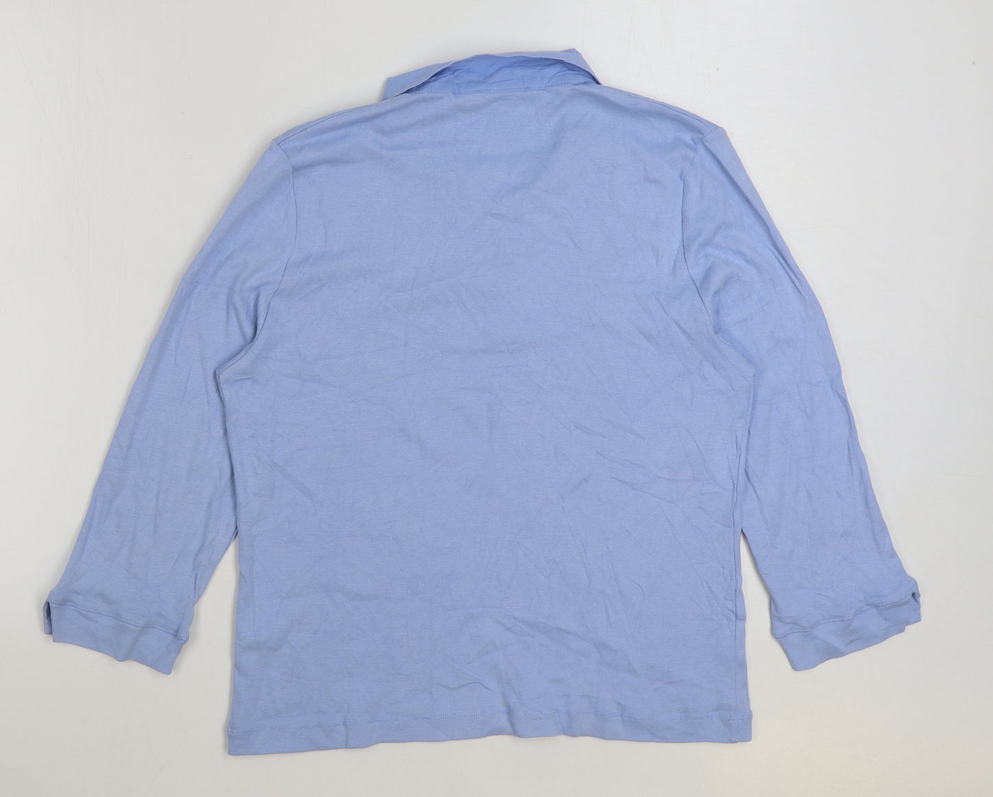 ROWLANDS Womens Blue Cotton Basic Polo Size M Collared