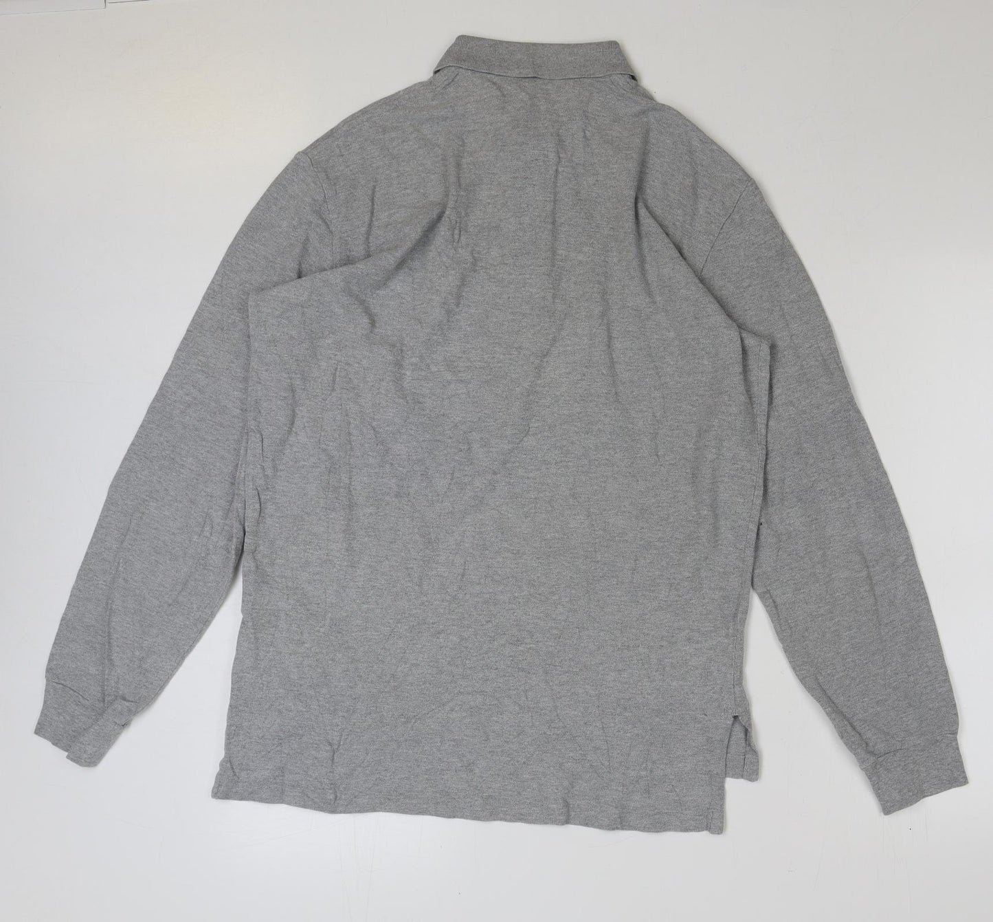 Ralph Lauren Mens Grey Cotton Polo Size M Collared Button