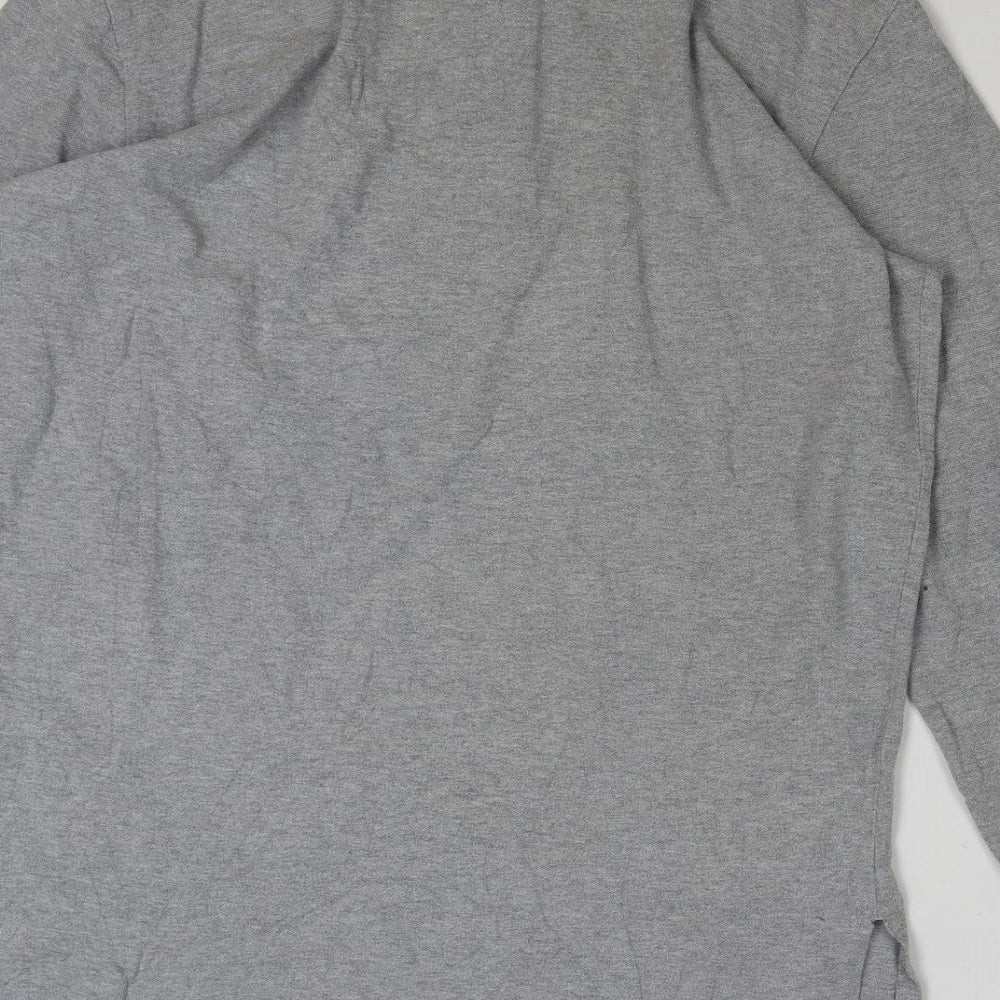 Ralph Lauren Mens Grey Cotton Polo Size M Collared Button