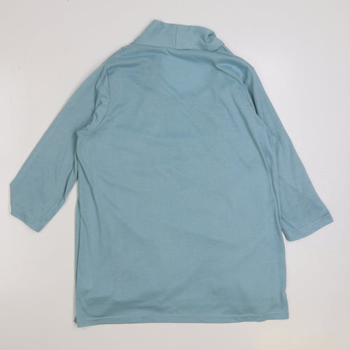 Gabriella Vicenza Womens Blue Floral Polyester Basic T-Shirt Size 14 Round Neck
