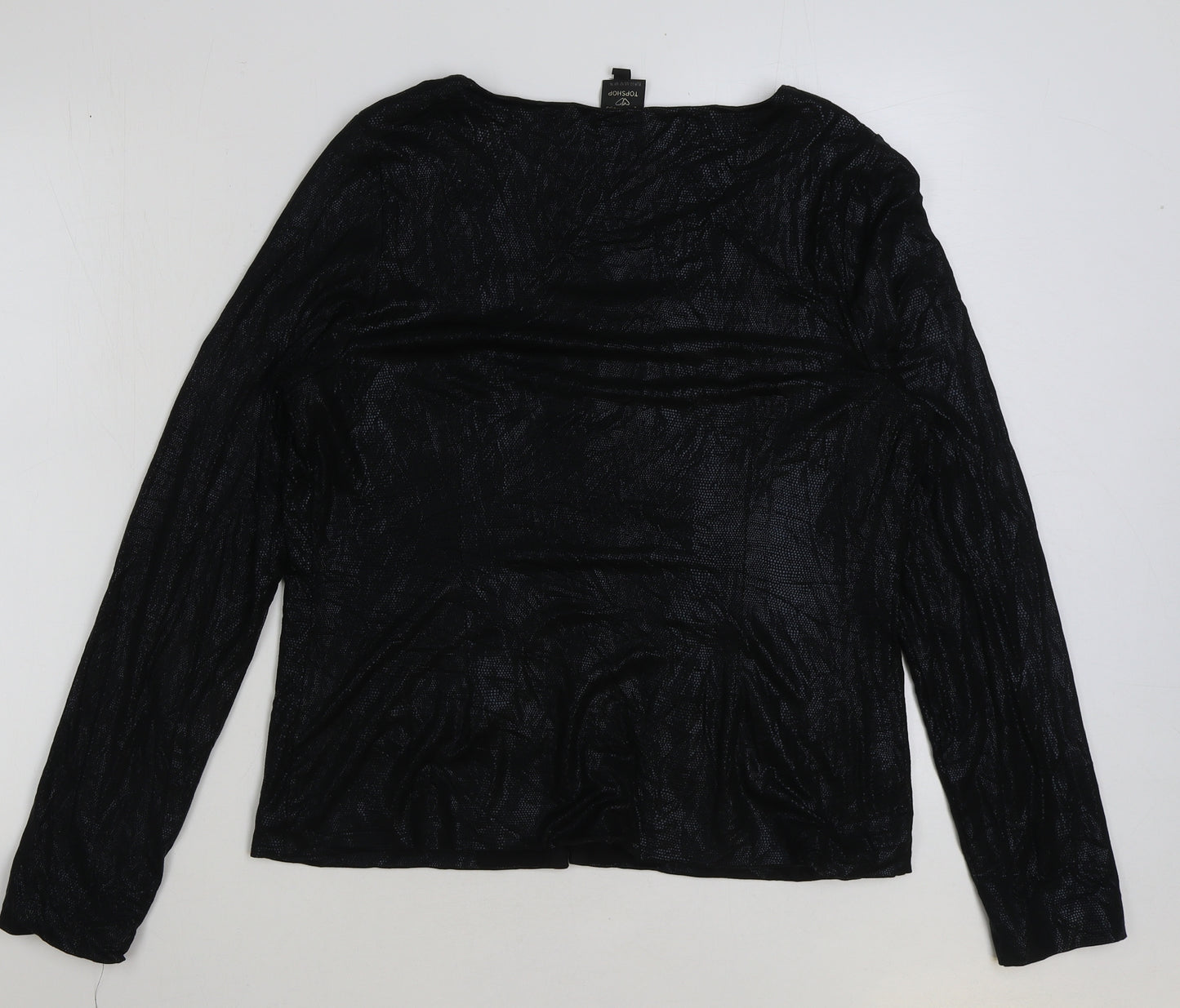Topshop Womens Black Jacket Size 16 Hook & Eye