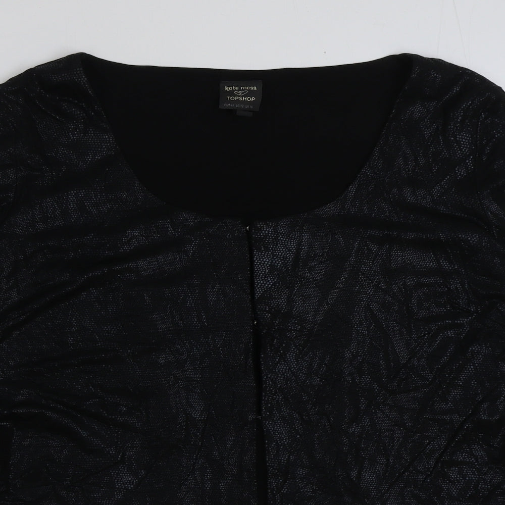 Topshop Womens Black Jacket Size 16 Hook & Eye