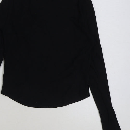 Bershka Womens Black Cotton Cropped T-Shirt Size M Round Neck - Led Zeppelin