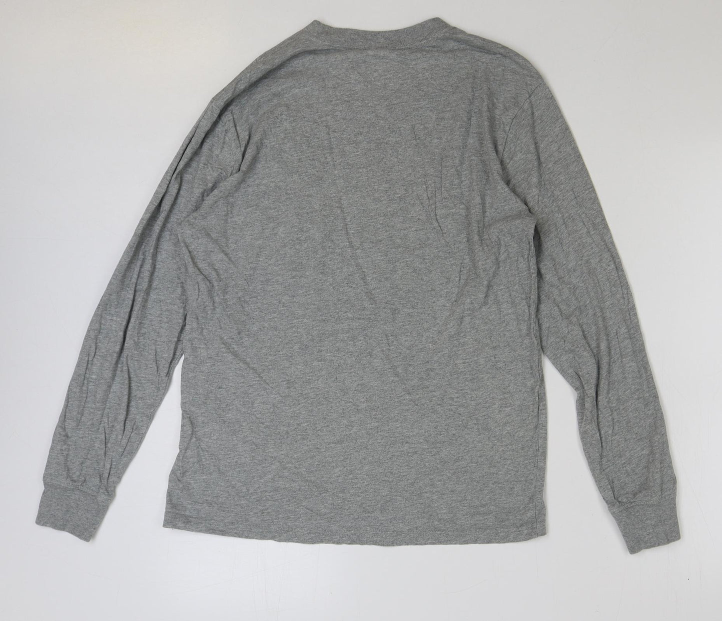Converse Mens Grey Cotton T-Shirt Size S Round Neck