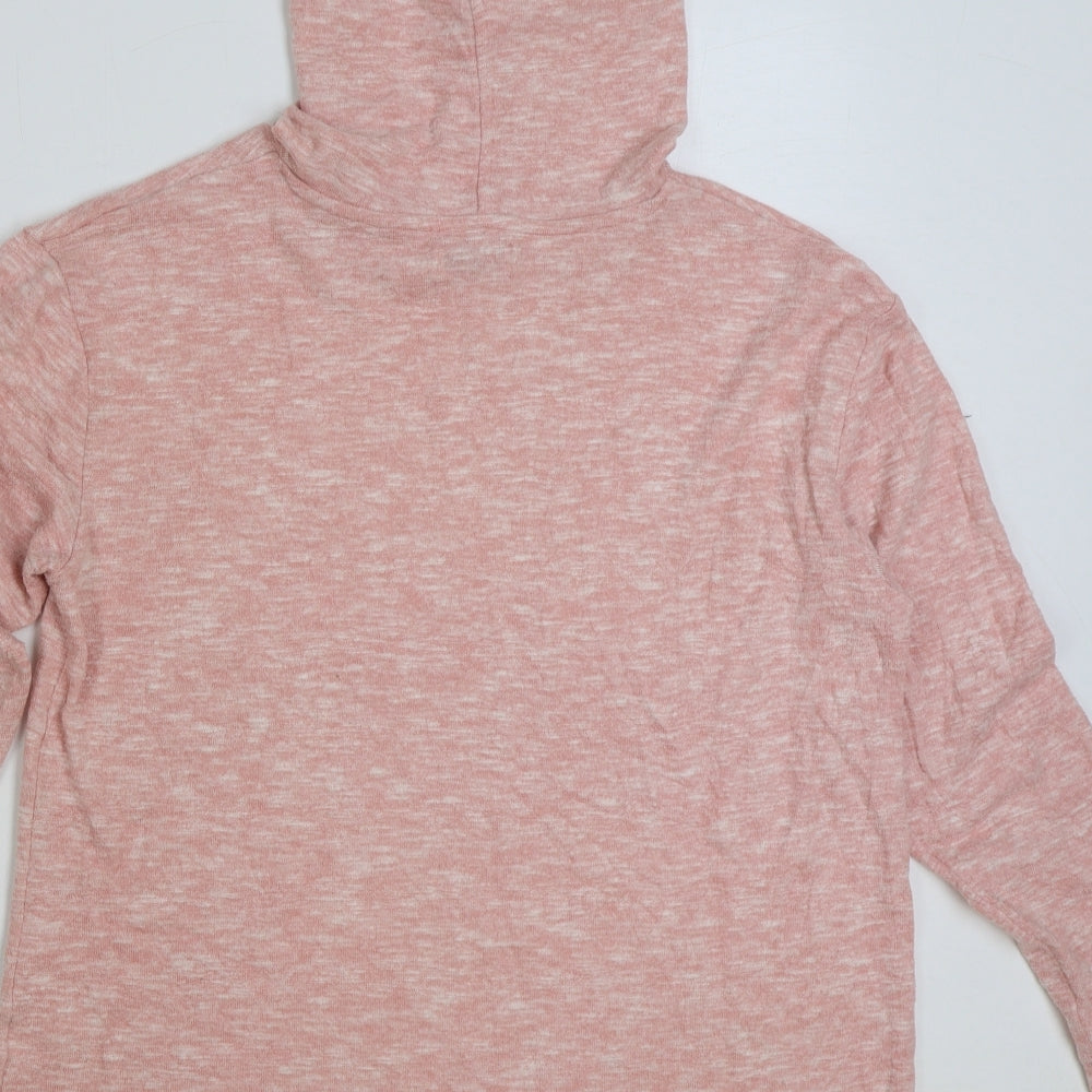 Matalan Womens Pink Viscose Pullover Hoodie Size M Pullover