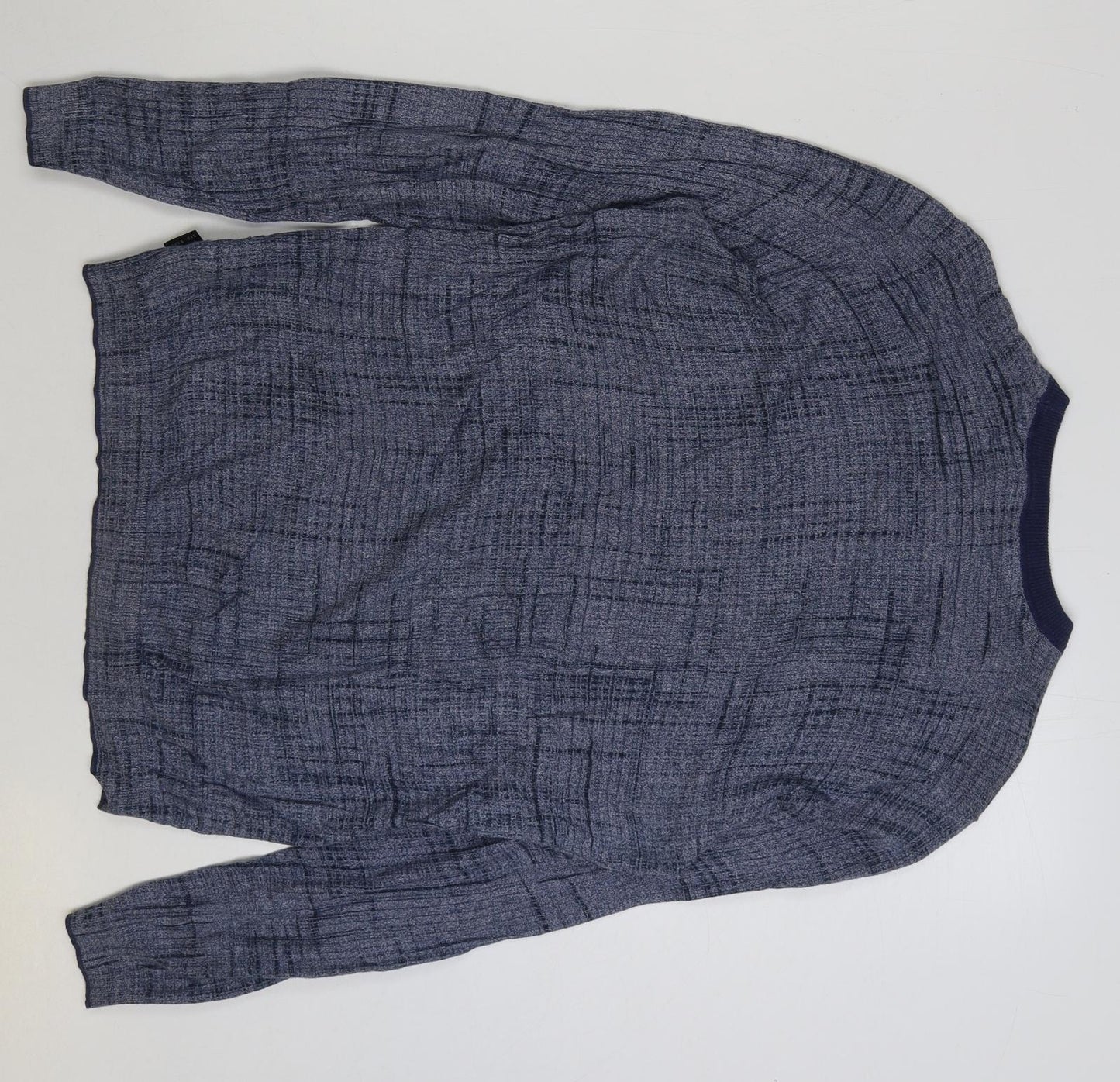 Ted Baker Mens Blue Round Neck Cotton Pullover Jumper Size M