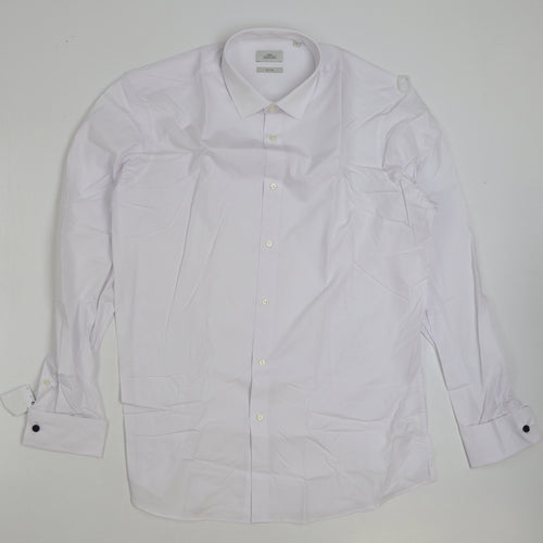 NEXT Mens White Polyester Dress Shirt Size 16 Collared Button - Pack of 2