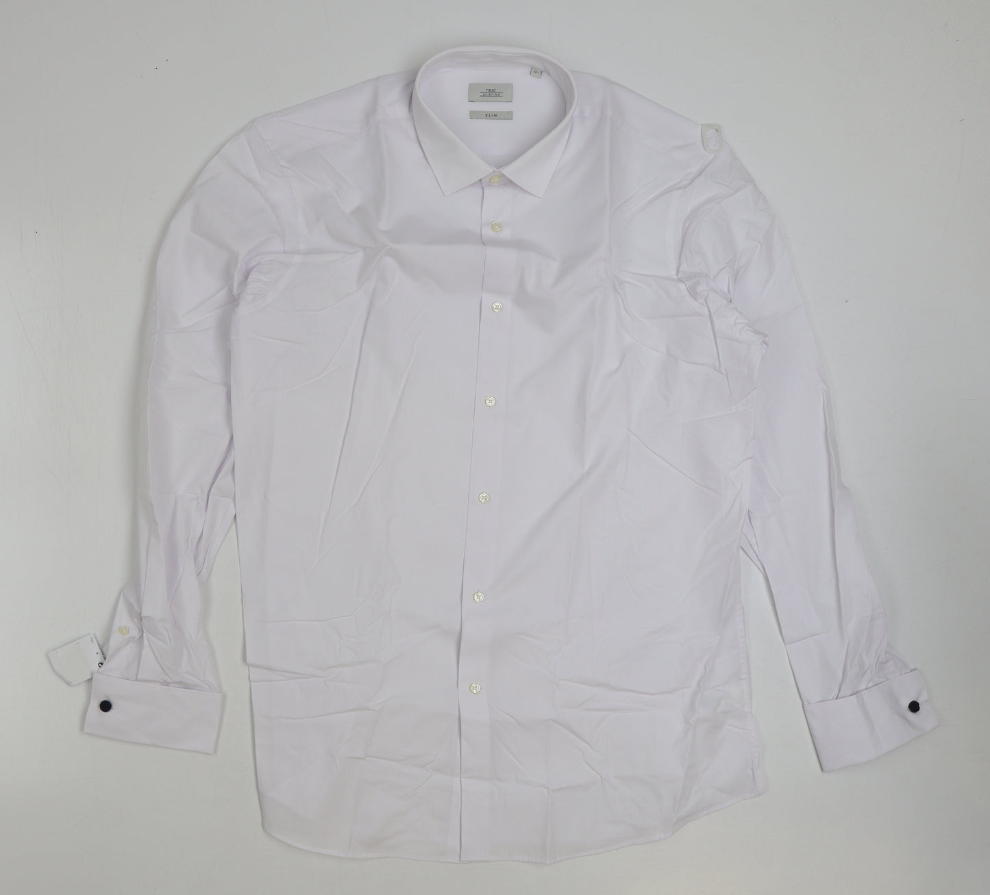 NEXT Mens White Polyester Dress Shirt Size 16 Collared Button - Pack of 2