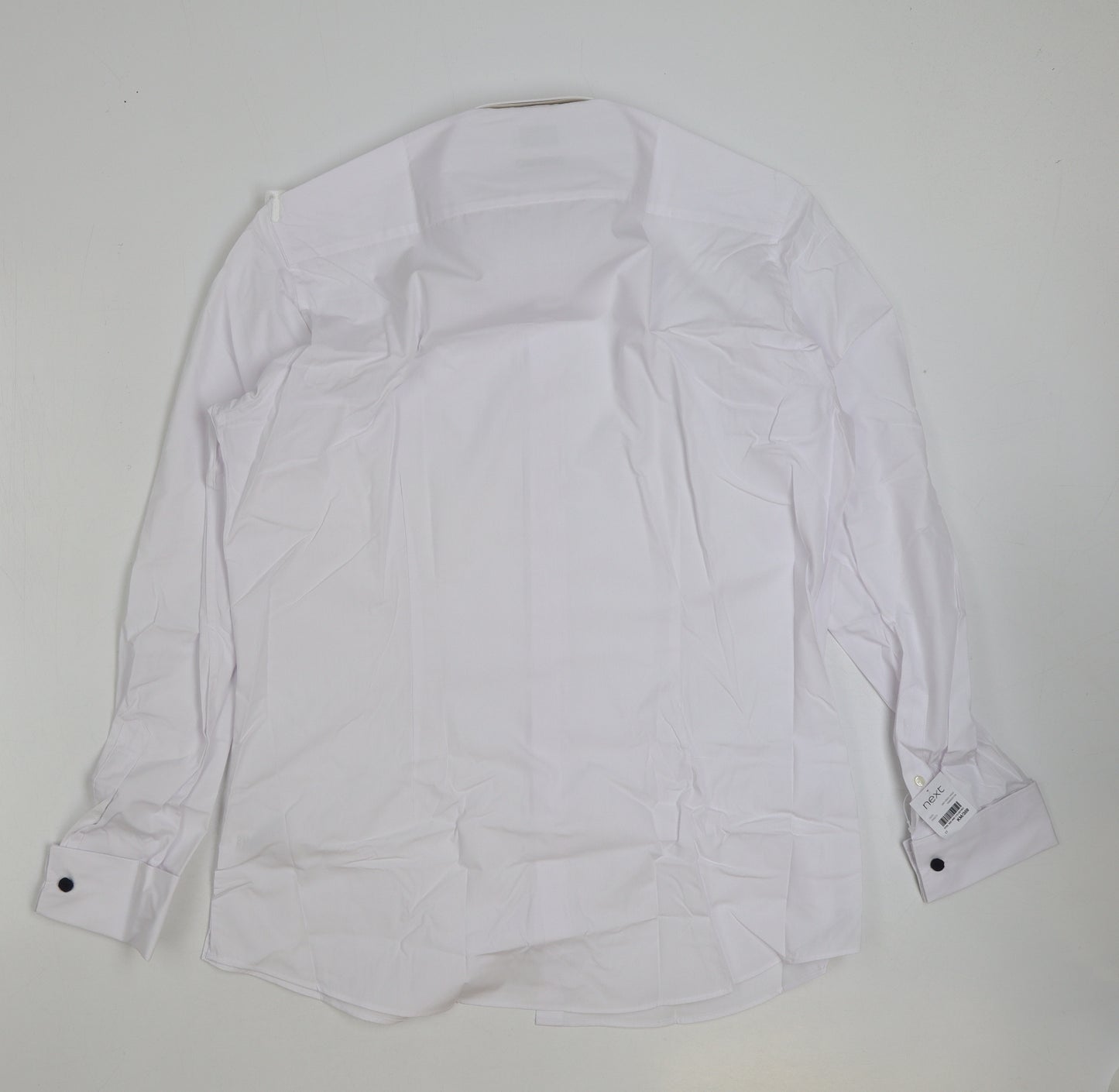 NEXT Mens White Polyester Dress Shirt Size 16 Collared Button - Pack of 2