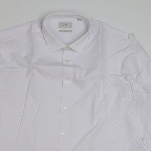 NEXT Mens White Polyester Dress Shirt Size 16 Collared Button - Pack of 2