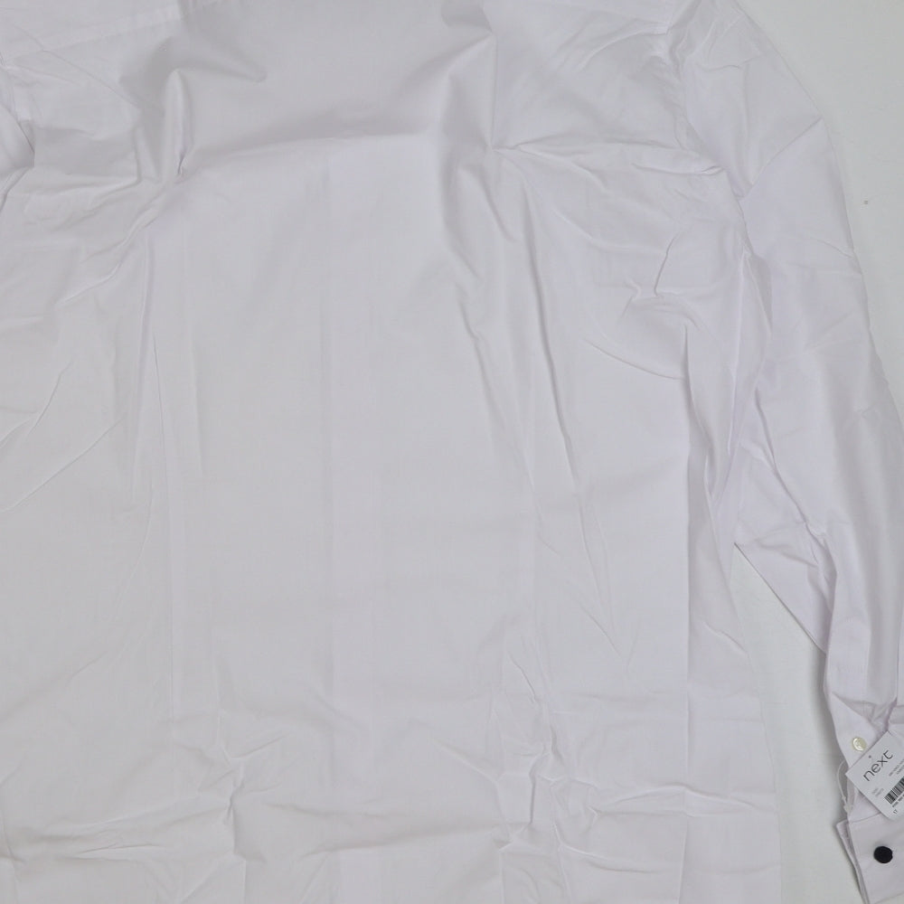 NEXT Mens White Polyester Dress Shirt Size 16 Collared Button - Pack of 2