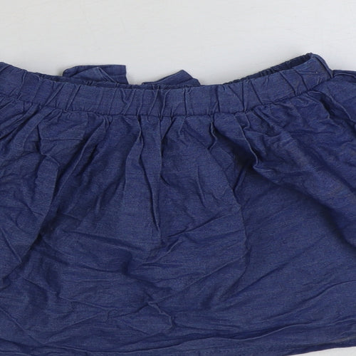 Preworn Girls Blue Cotton Skater Skirt Size 5-6 Years Regular