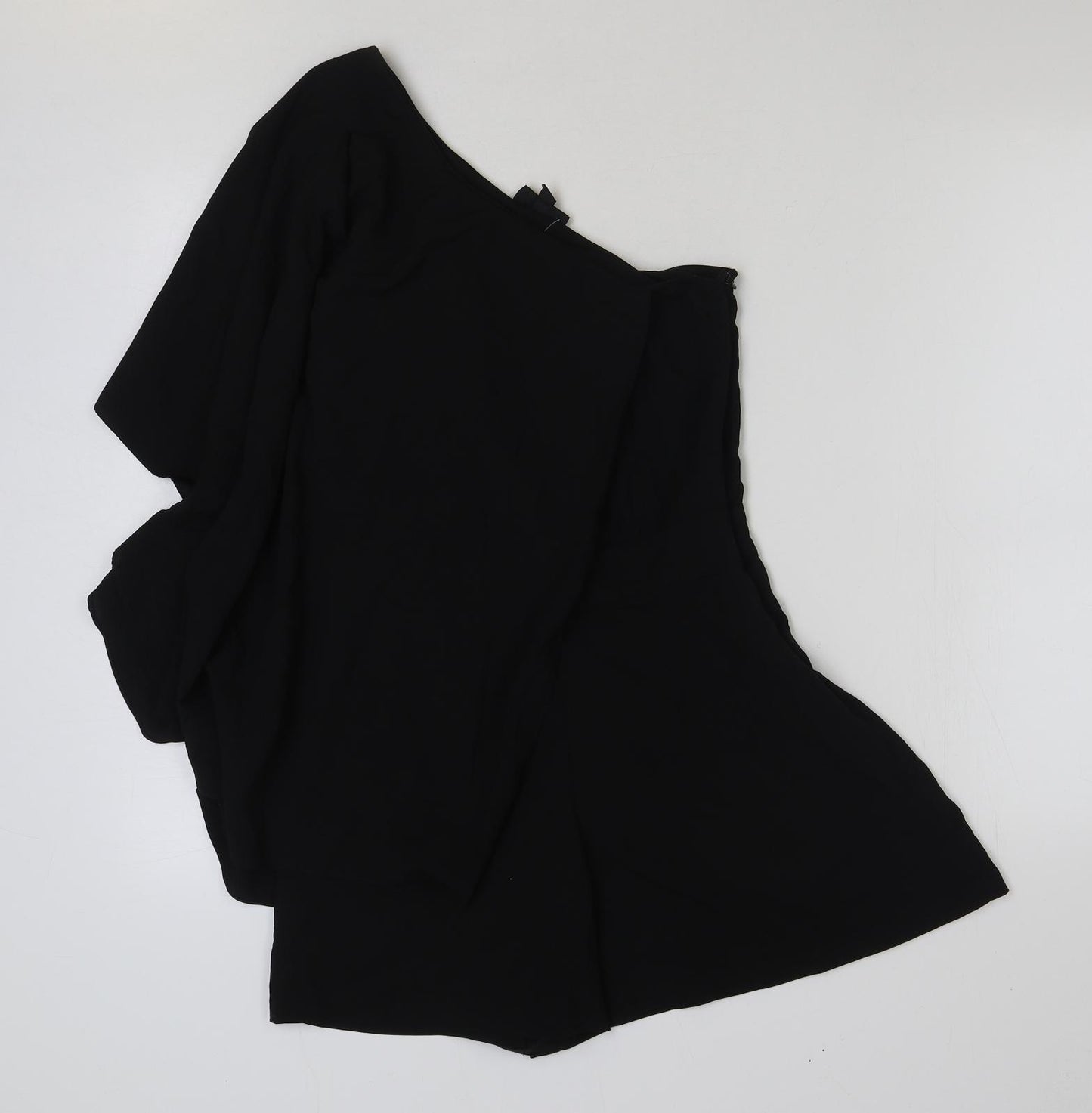 Topshop Womens Black Polyester Playsuit One-Piece Size 10 Zip