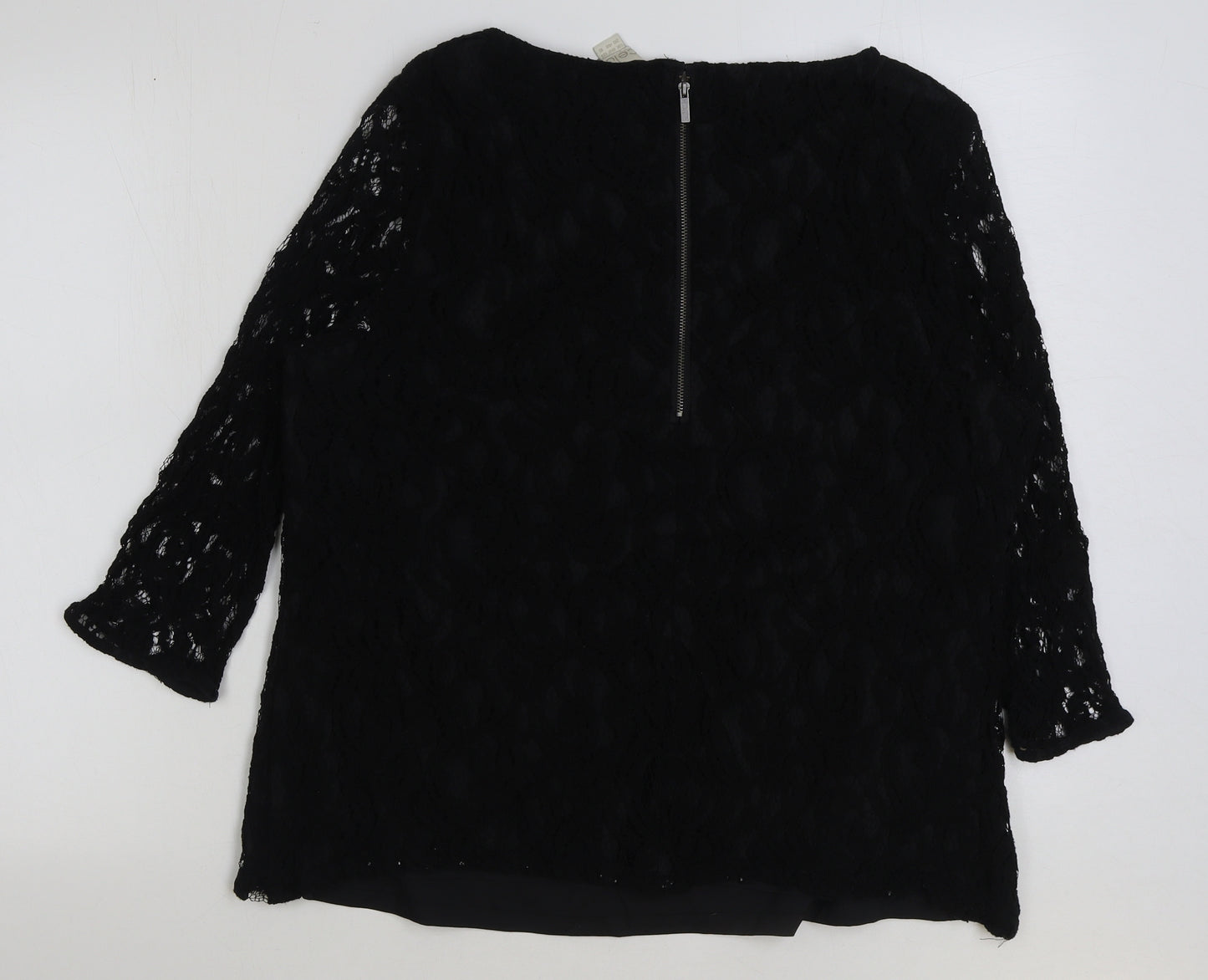 celuu Womens Black Cotton Basic Blouse Size 20 Round Neck