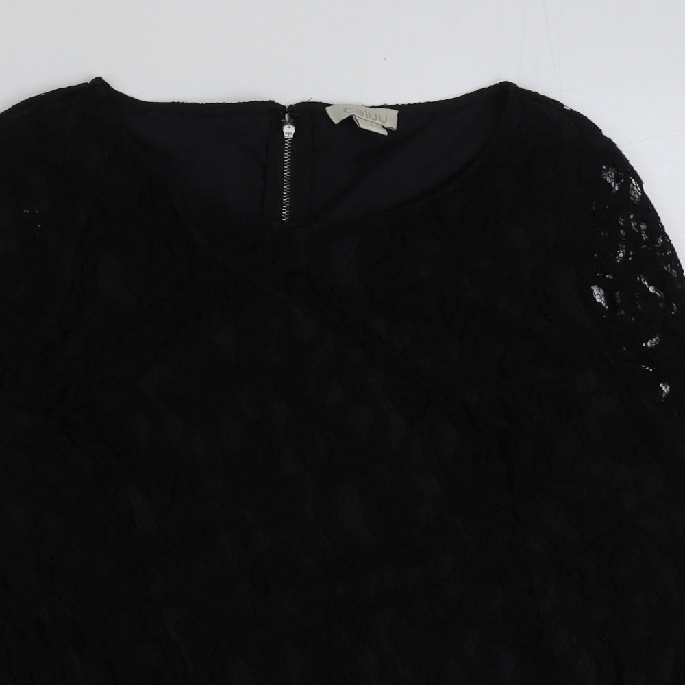 celuu Womens Black Cotton Basic Blouse Size 20 Round Neck