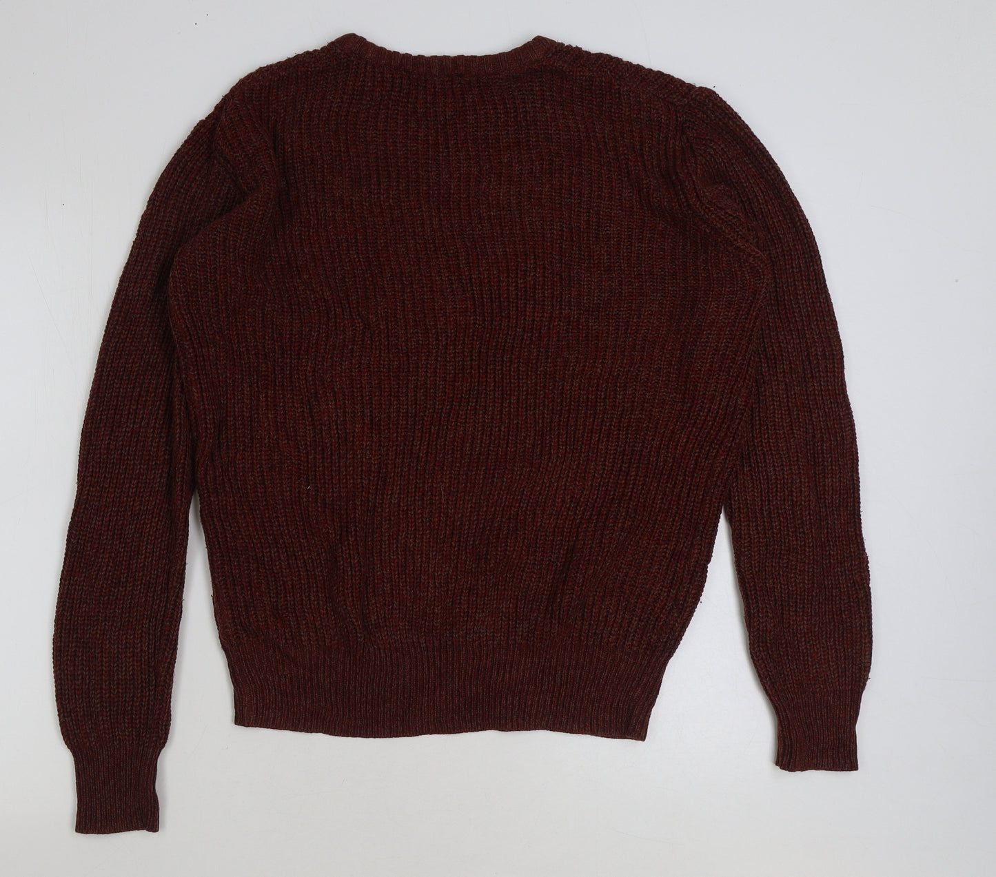 Cedar Wood State Mens Brown Round Neck Acrylic Pullover Jumper Size L