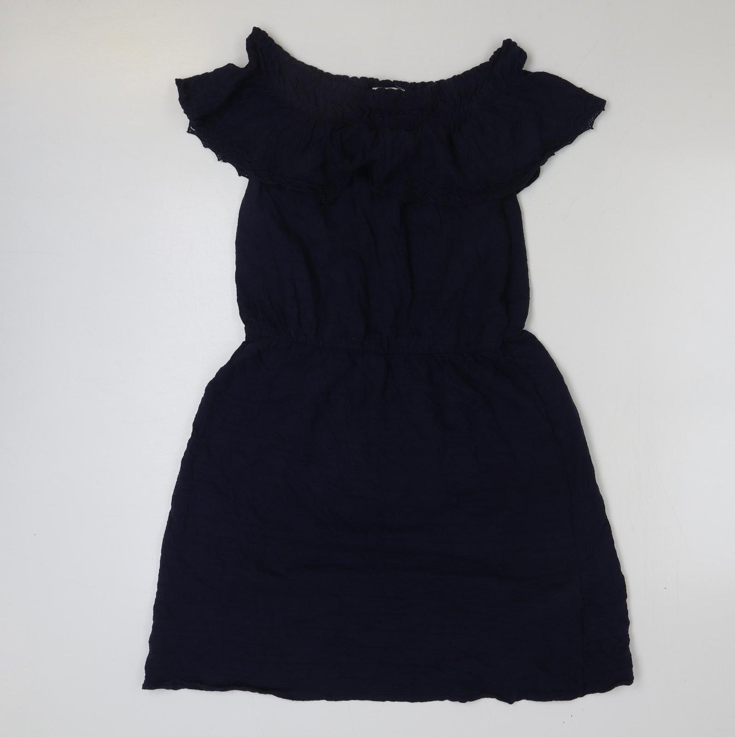 Next Beachwear Womens Blue Cotton A-Line Size 12 Off the Shoulder Pullover