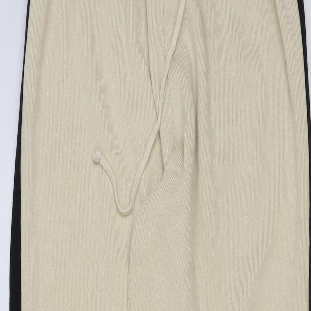 Preworn Womens Beige Viscose Jogger Trousers Size 24 in L29 in Regular Drawstring