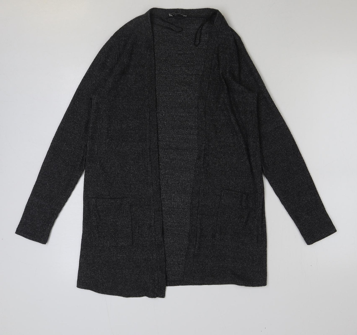 Papaya Womens Grey V-Neck Polyester Cardigan Jumper Size 10