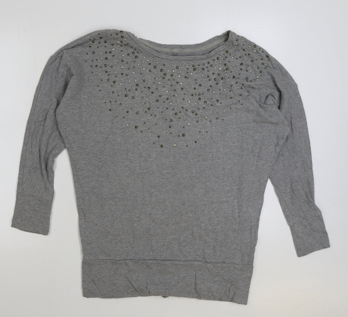 DKNY Womens Grey Cotton Pullover Sweatshirt Size M Pullover