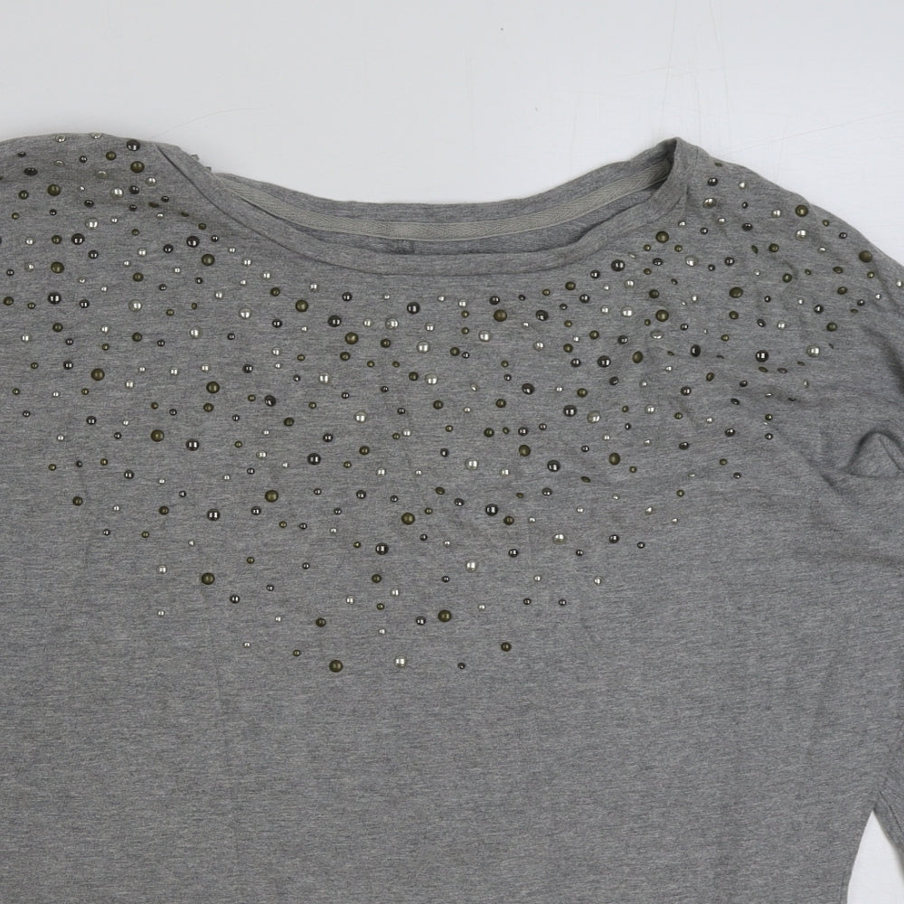 DKNY Womens Grey Cotton Pullover Sweatshirt Size M Pullover