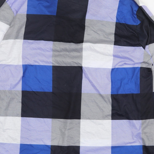Preworn Womens Multicoloured Check Cotton Basic Blouse Size 2XL V-Neck
