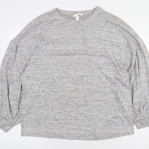H&M Womens Grey Viscose Pullover Sweatshirt Size M Pullover - Side Slits