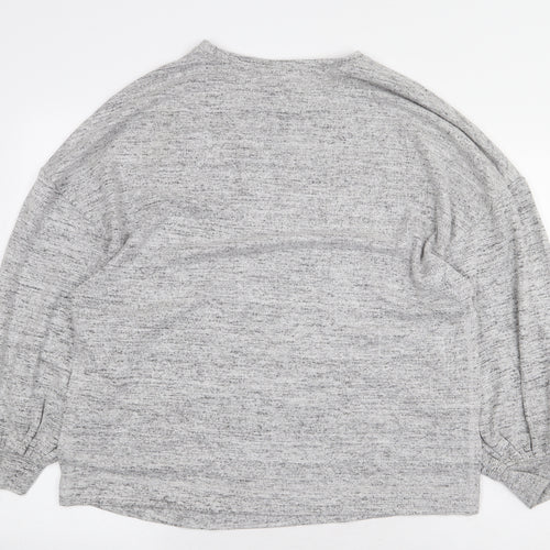 H&M Womens Grey Viscose Pullover Sweatshirt Size M Pullover - Side Slits