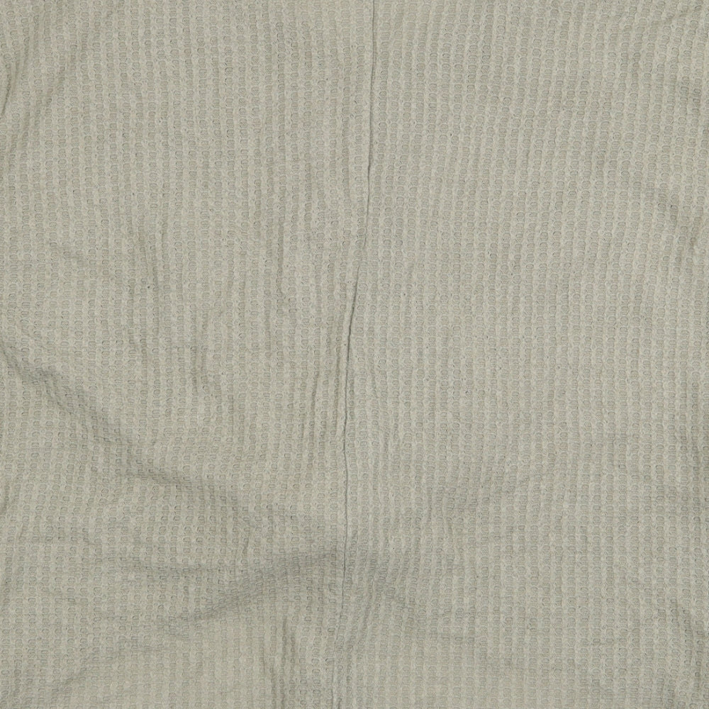 George Womens Green Polyester Basic Blouse Size 12 V-Neck - Waffle Texture